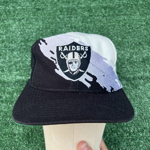 Vintage Logo Athletic Los Angeles Raiders NFL Splash Adult Snapback Hat Cap 90s